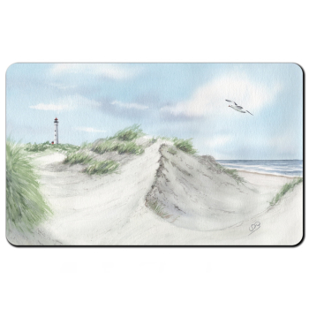 Breakfast Board  watercolor maritime art print art print North Sea Denmark Danmark lighthouse Lyngvig Hvide Sande Sondervig Dunes Beach Seagulls